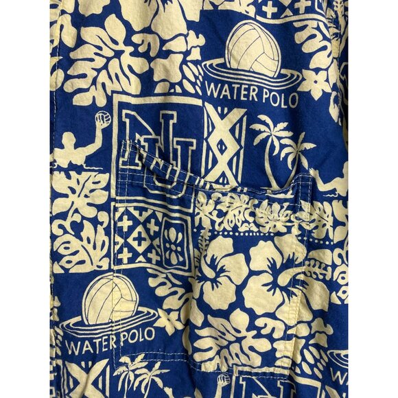 Wet Dog Men size Medium Hawaiian Water Polo Shirt Cotton Short Sleeve yellow Tro - Picture 5 of 16